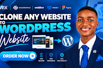 clone or transfer lovable, ai website, squarespace, wix, or figma to wordpress