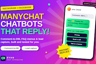 build a manychat chatbot for instagram and facebook