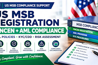 be your msb compliance officer for US msb fincen registration and aml compliance