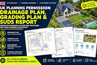 uk planning permission drainage plan, grading plan and suds report