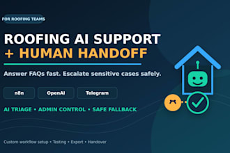 build an ai roofing support bot with human handoff in n8n