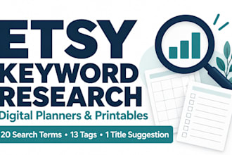 research etsy keywords for digital planners and printables