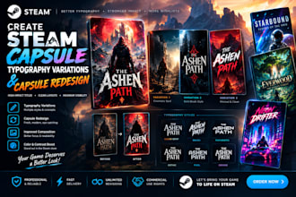 create steam capsule typography variations steam capsule redesign