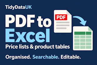 convert supplier PDF price lists into clean excel spreadsheets