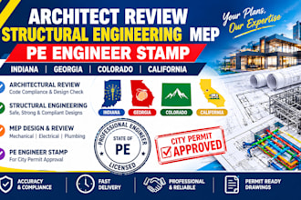 architect review structural engineering mep pe engineer stamp indiana ga co ca