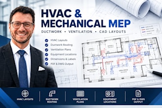 draft hvac ductwork work, mechanical mep layouts in autocad