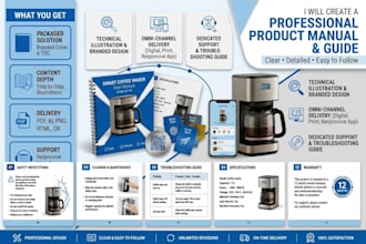 design product manual, instruction manual, user manual and user guide PDF
