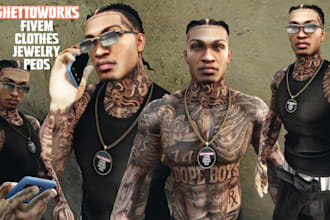 create realistic custom peds and clothing for gta 5 fivem qbcore esx servers