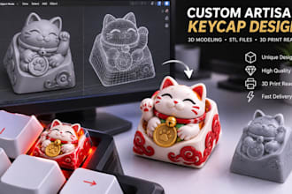 create custom 3d printable artisan keycap gaming keycaps stl files and models