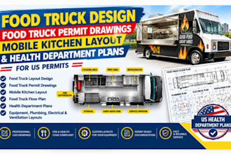 design US food truck mobile kitchen layout permit drawings