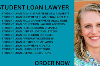 draft student loan default objections, collection defenses and repayment appeals