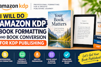 do amazon KDP book formatting, book conversion for KDP publishing