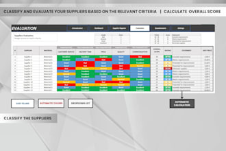 create professional excel spreadsheets and supplier comparisons