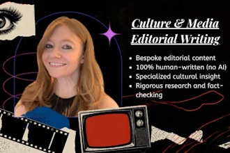 write editorial articles on culture, arts, and media