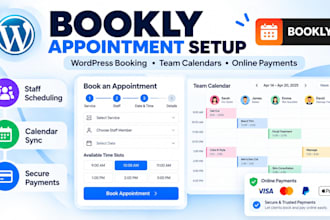 set up bookly appointments on wordpress with team calendars and online payments