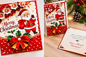 design a beautiful christmas party, church, or end of year invitation card