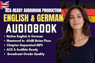 perform professional english and german audiobook narration and voice over