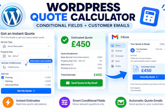 create a wordpress quote calculator with conditional fields and customer emails