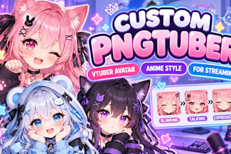 design a custom pngtuber vtuber avatar in anime style for streaming