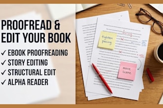 do ebook proofreading story editing structural edit alpha reader for your book