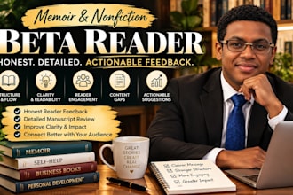 be memoir beta reader, non fiction beta reader, give actionable reader feedback