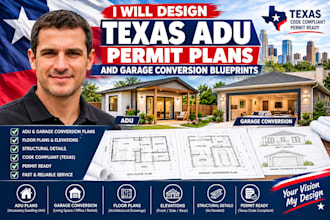 design texas adu permit plans and garage conversion blueprints