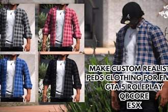make custom realistic peds clothing for fivem gta 5 roleplay qbcore esx