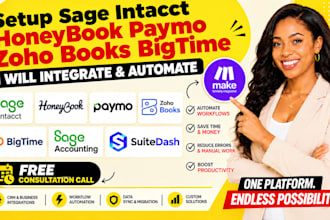 setup sage intact honeybook paymo zoho books bigtime sage accounting suitedash