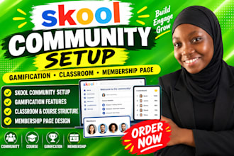 set up your skool community gamification classroom and membership page