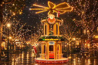 devise a luxury designer christmas decoration for any commercial spaces, home