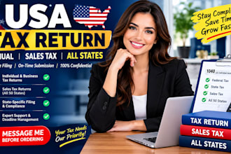 file USA annual tax return, sales tax return, all states