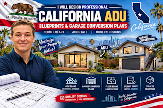 design professional california adu blueprints and garage conversion plans