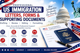 draft and review US immigration letters, forms and supporting documents