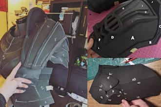 custom cosplay leather armor template printable eva foam pattern pdf templates