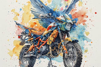 hand drawn artistic watercolor art
