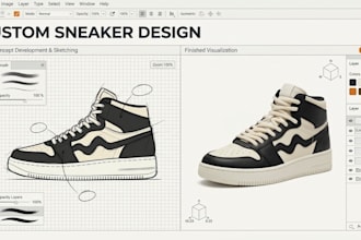 design custom sneaker design concept development sketching streetwear sneakers