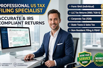 file your US tax return, form 1040 and 1120 for llc and corporation