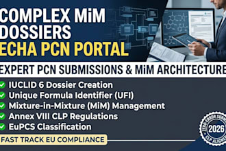 do complex mim component dossiers and execute echa pcn portal submissions