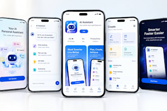 design ai saas app store screenshots for ios android with aso graphics and copy