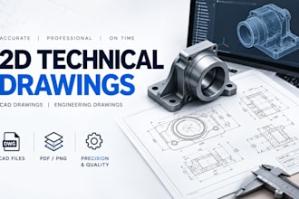 create 2d technical drawings cad drawings and engineering drawings