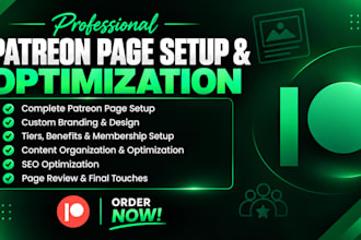 create professional patreon profile and patreon page setup