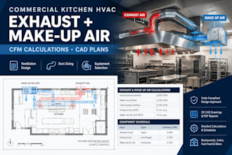 design commercial kitchen exhaust and make up air ductwork