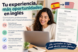 create a professional english resume from spanish
