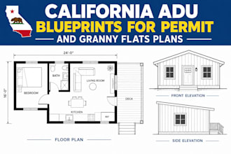 california adu blueprints,permit granny, flats plans,