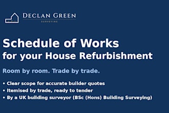 write a scope and schedule of works for your renovation or refurb