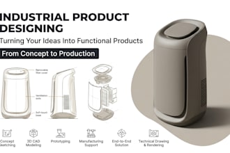 do 3d cad design, industrial product design and cad for 3d printing