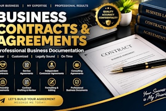 draft professional business contracts, agreements and service contracts