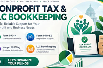 assist with form 990n 990ez and nonprofit bookkeeping