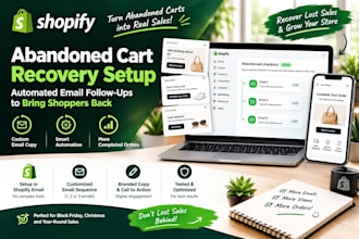 set up shopify abandoned cart recovery emails and automation