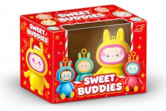 design educational toy packaging, action figure box  kids product packaging